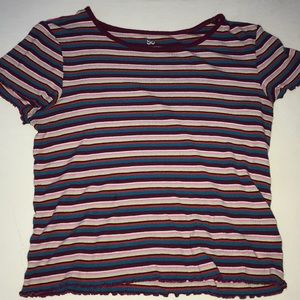 striped cropped shirt